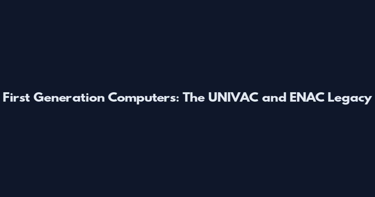First Generation Computers: The UNIVAC and ENAC Legacy