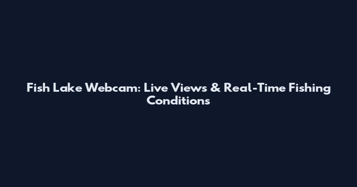 Fish Lake Webcam: Live Views & Real-Time Fishing Conditions