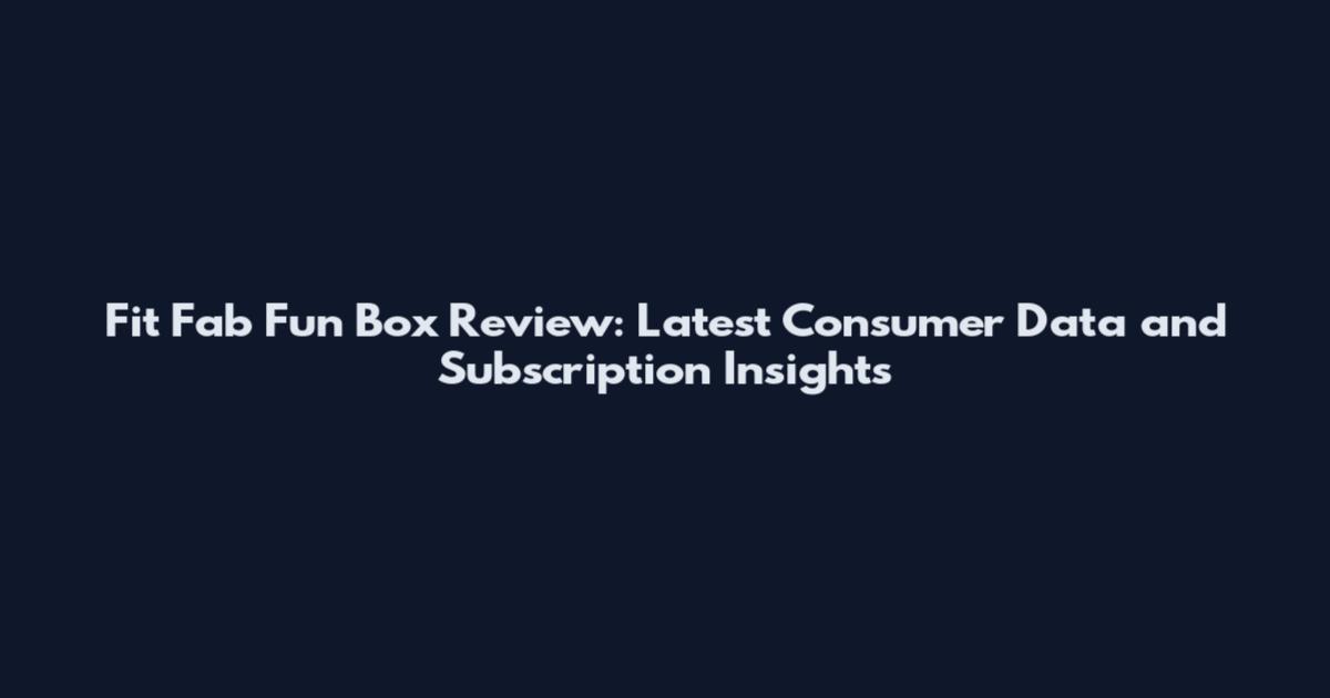 Fit Fab Fun Box Review: Latest Consumer Data and Subscription Insights