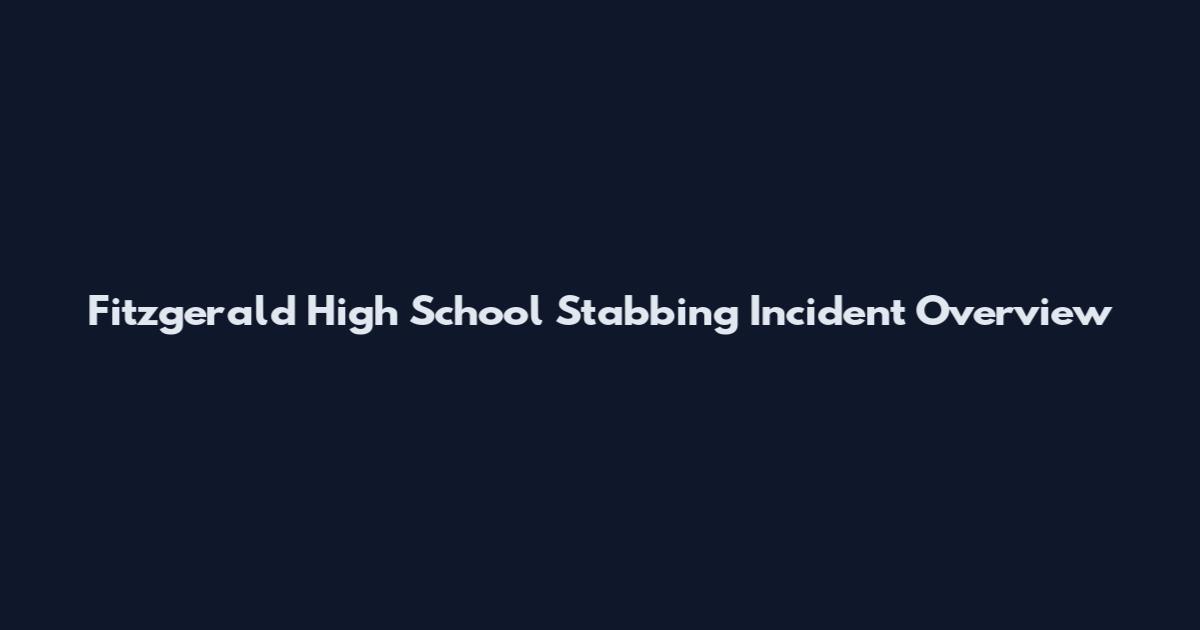 Fitzgerald High School Stabbing Incident Overview