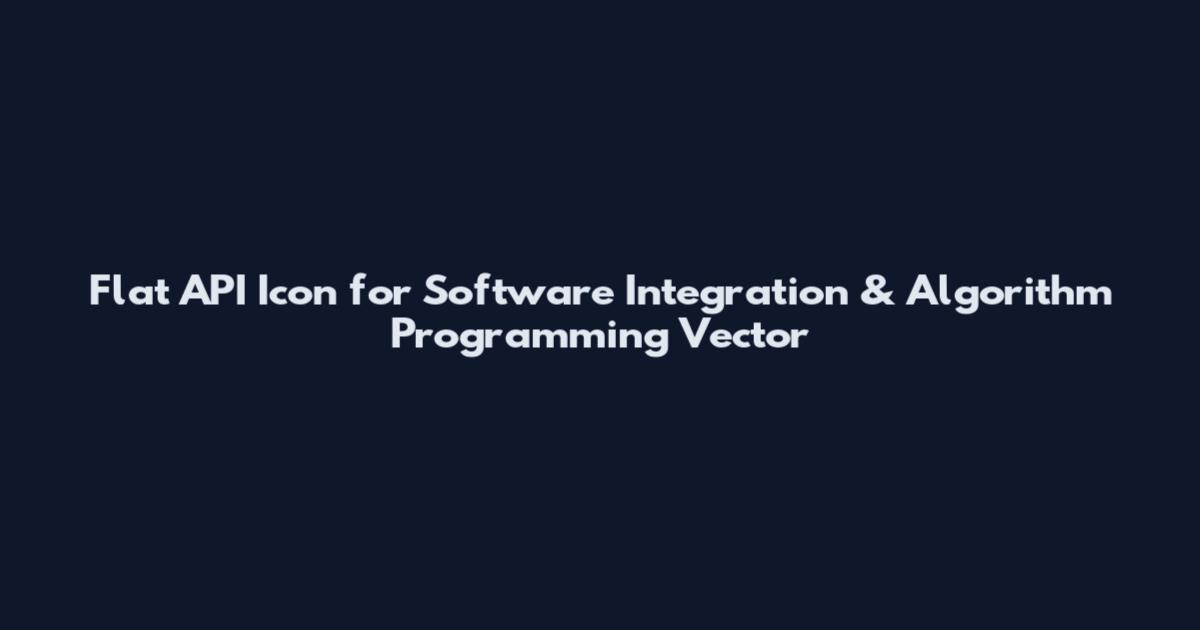 Flat API Icon for Software Integration & Algorithm Programming Vector