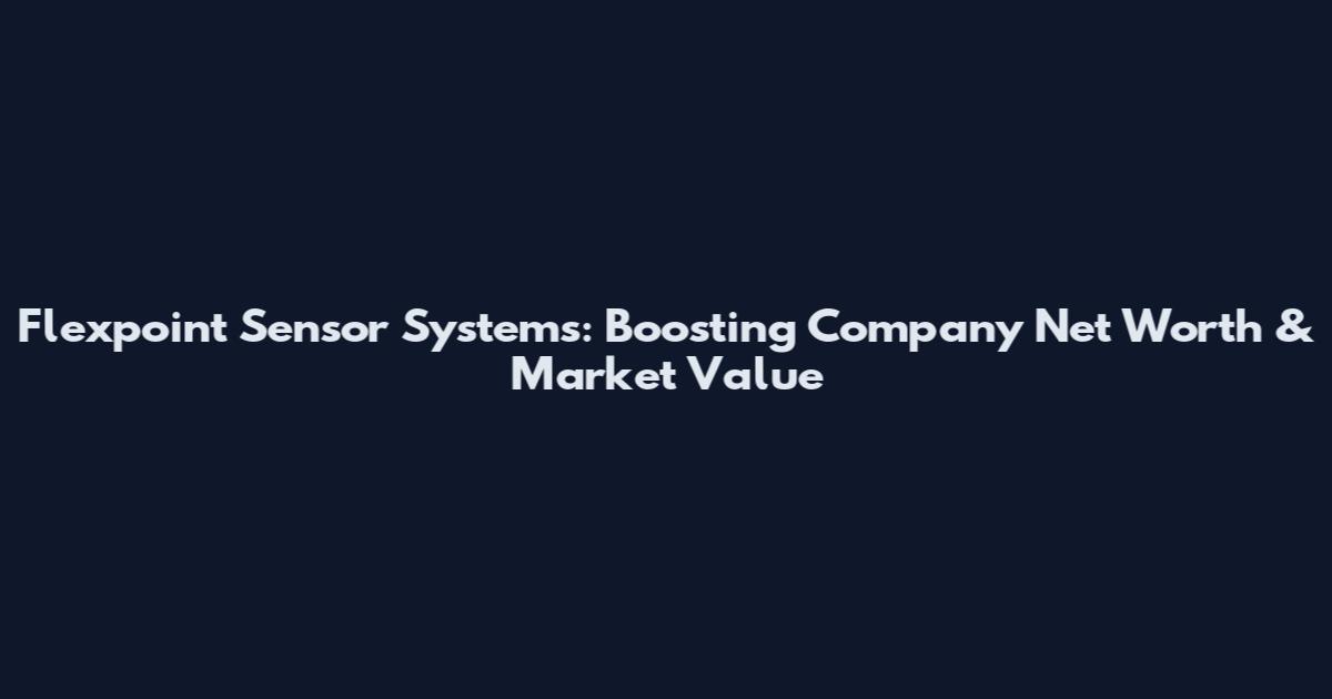 Flexpoint Sensor Systems: Boosting Company Net Worth & Market Value