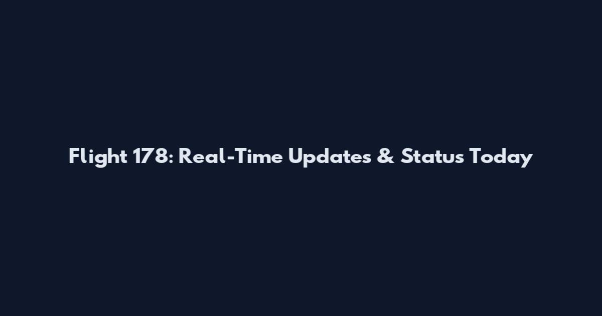Flight 178: Real-Time Updates & Status Today