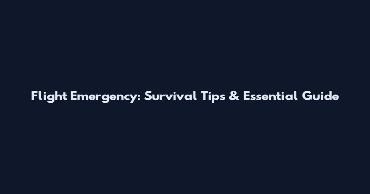 Flight Emergency: Survival Tips & Essential Guide
