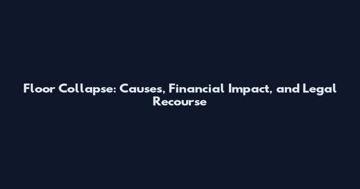 Floor Collapse: Causes, Financial Impact, and Legal Recourse