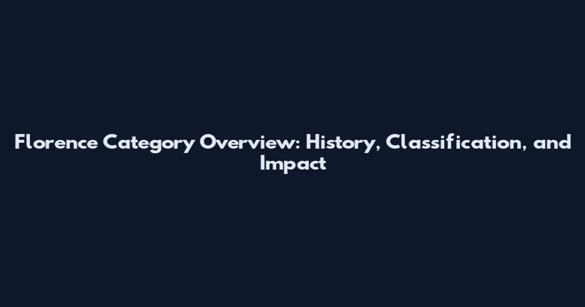 Florence Category Overview: History, Classification, and Impact