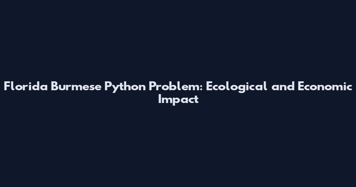 Florida Burmese Python Problem: Ecological and Economic Impact