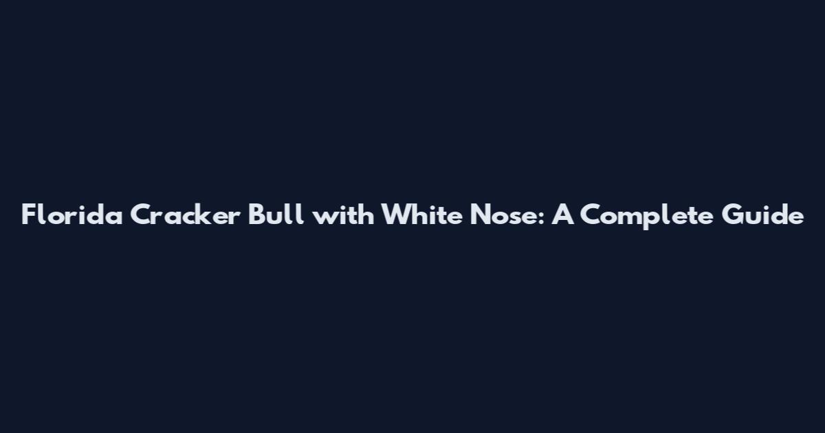 Florida Cracker Bull with White Nose: A Complete Guide