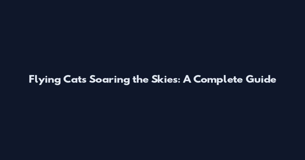 Flying Cats Soaring the Skies: A Complete Guide