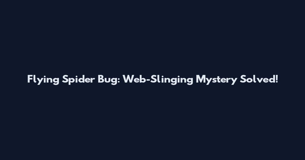 Flying Spider Bug: Web-Slinging Mystery Solved!