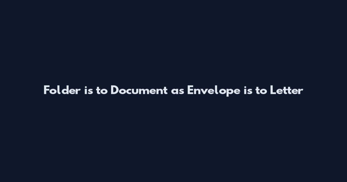 Folder is to Document as Envelope is to Letter