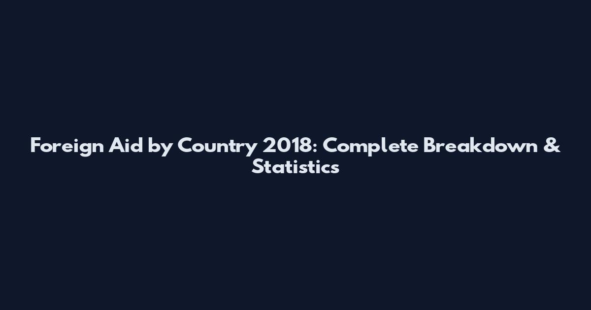 Foreign Aid by Country 2018: Complete Breakdown & Statistics