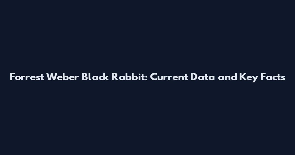 Forrest Weber Black Rabbit: Current Data and Key Facts