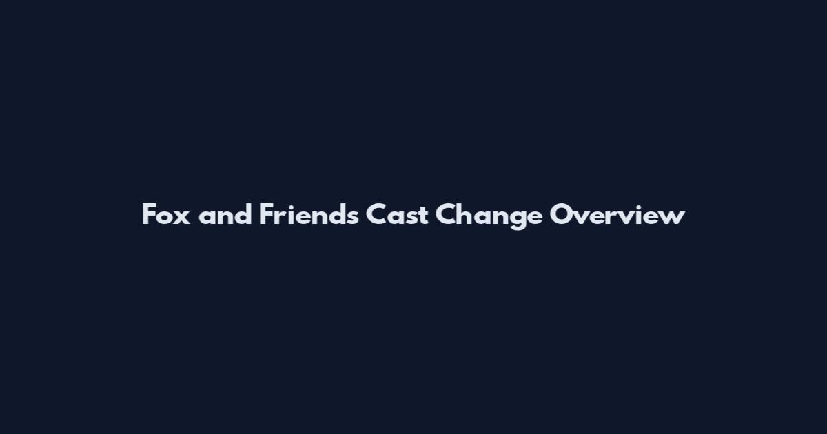 Fox and Friends Cast Change Overview