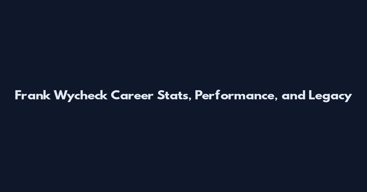 Frank Wycheck Career Stats, Performance, and Legacy