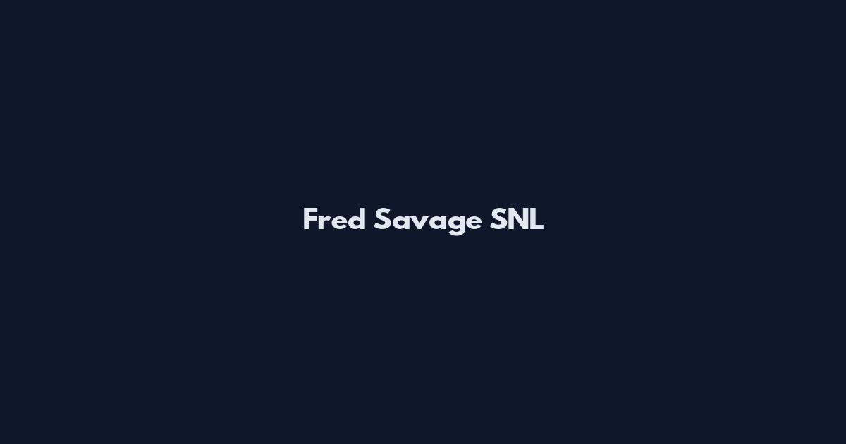 Fred Savage SNL
