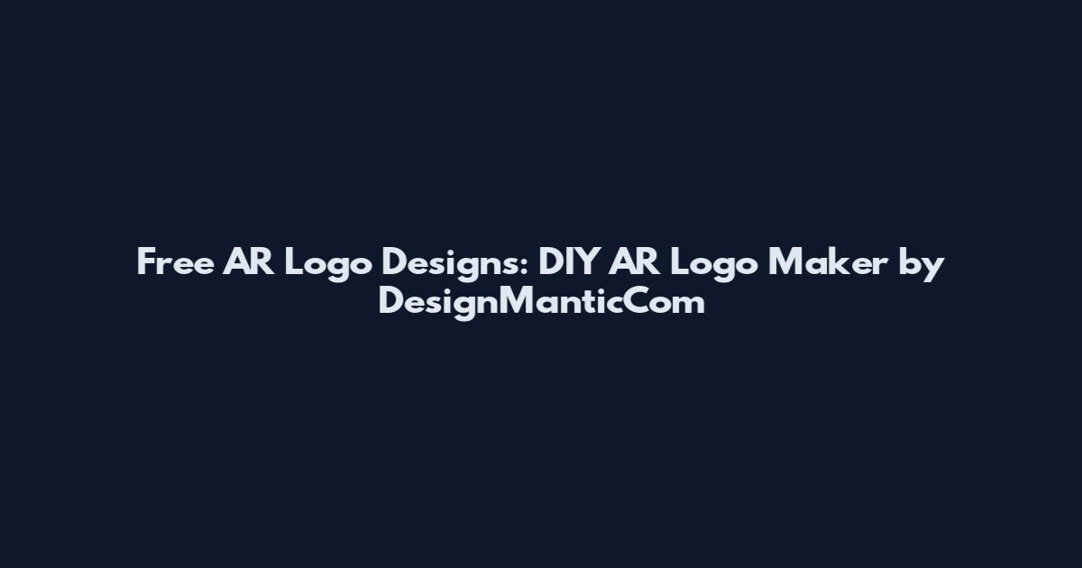 Free AR Logo Designs: DIY AR Logo Maker by DesignManticCom