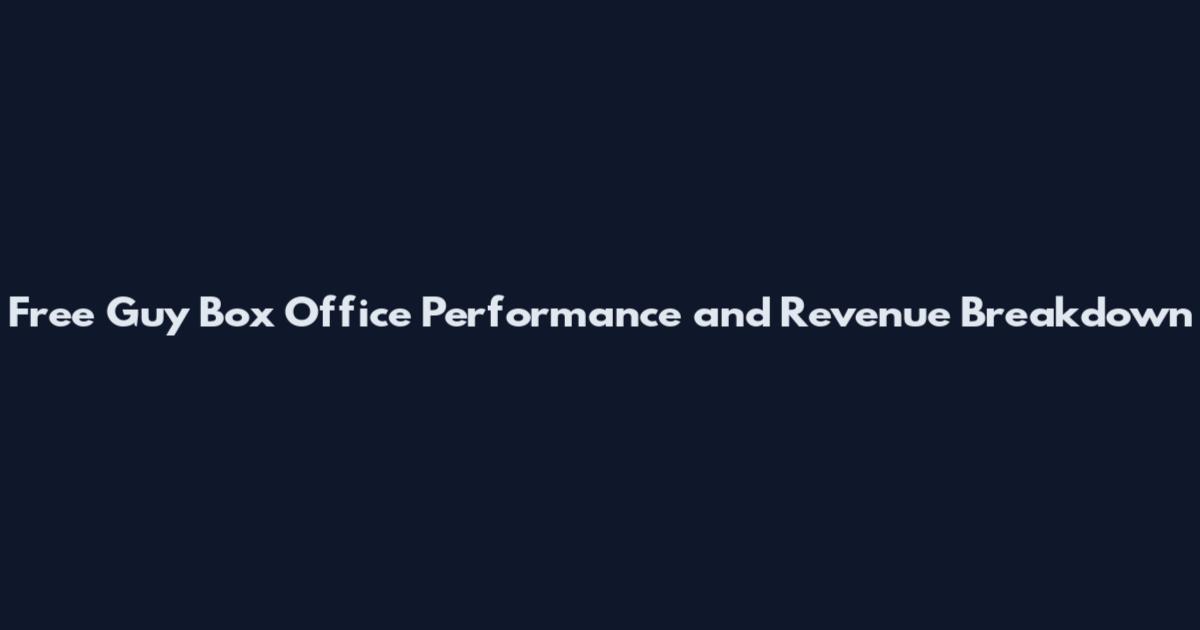 Free Guy Box Office Performance and Revenue Breakdown