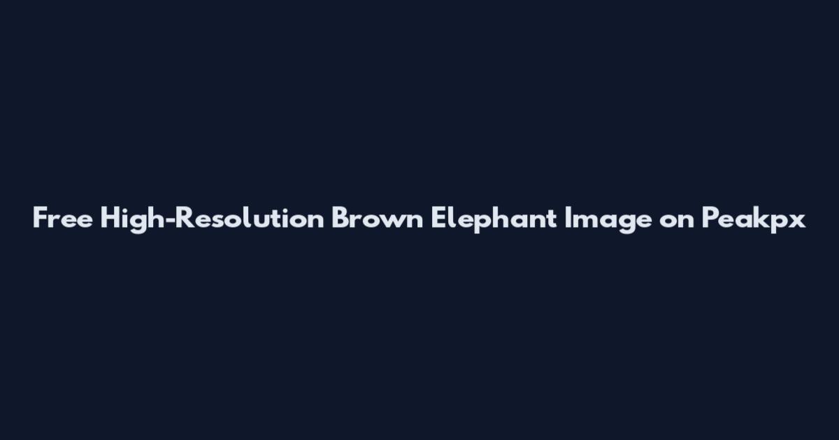 Free High-Resolution Brown Elephant Image on Peakpx