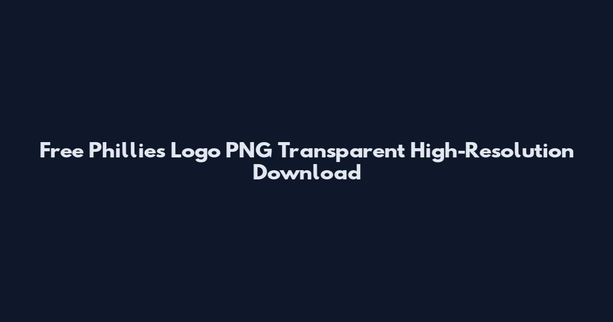 Free Phillies Logo PNG Transparent High-Resolution Download