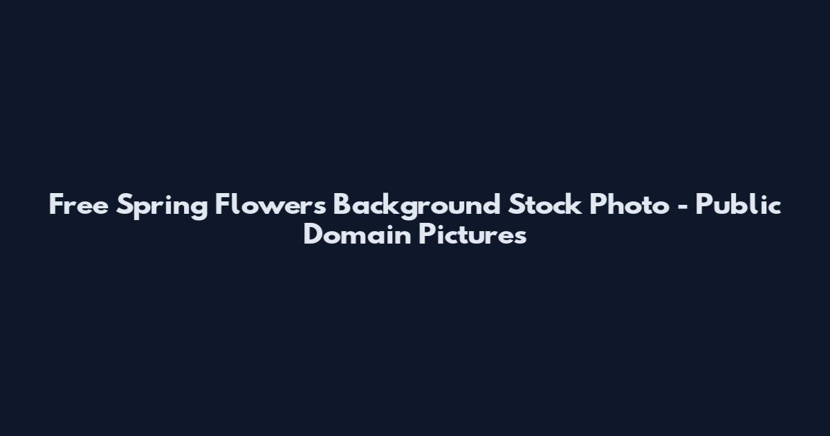 Free Spring Flowers Background Stock Photo - Public Domain Pictures