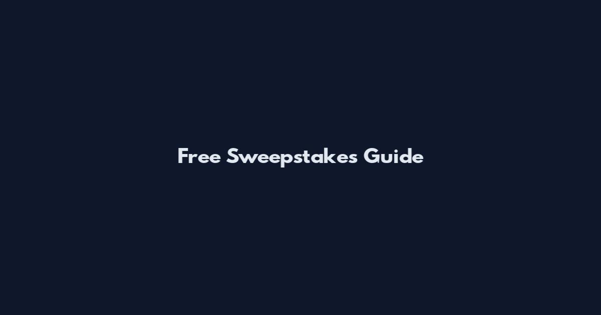 Free Sweepstakes Guide