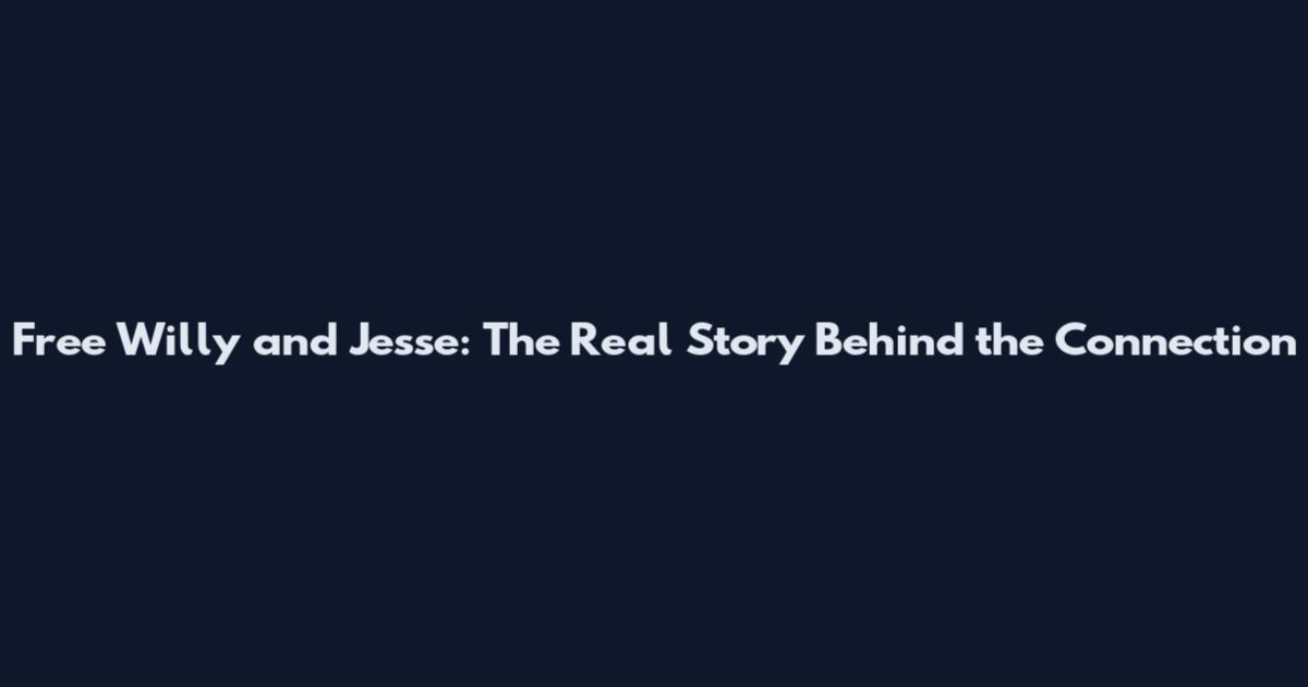 Free Willy and Jesse: The Real Story Behind the Connection