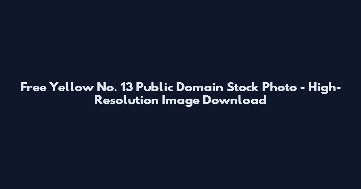 Free Yellow No. 13 Public Domain Stock Photo - High-Resolution Image Download