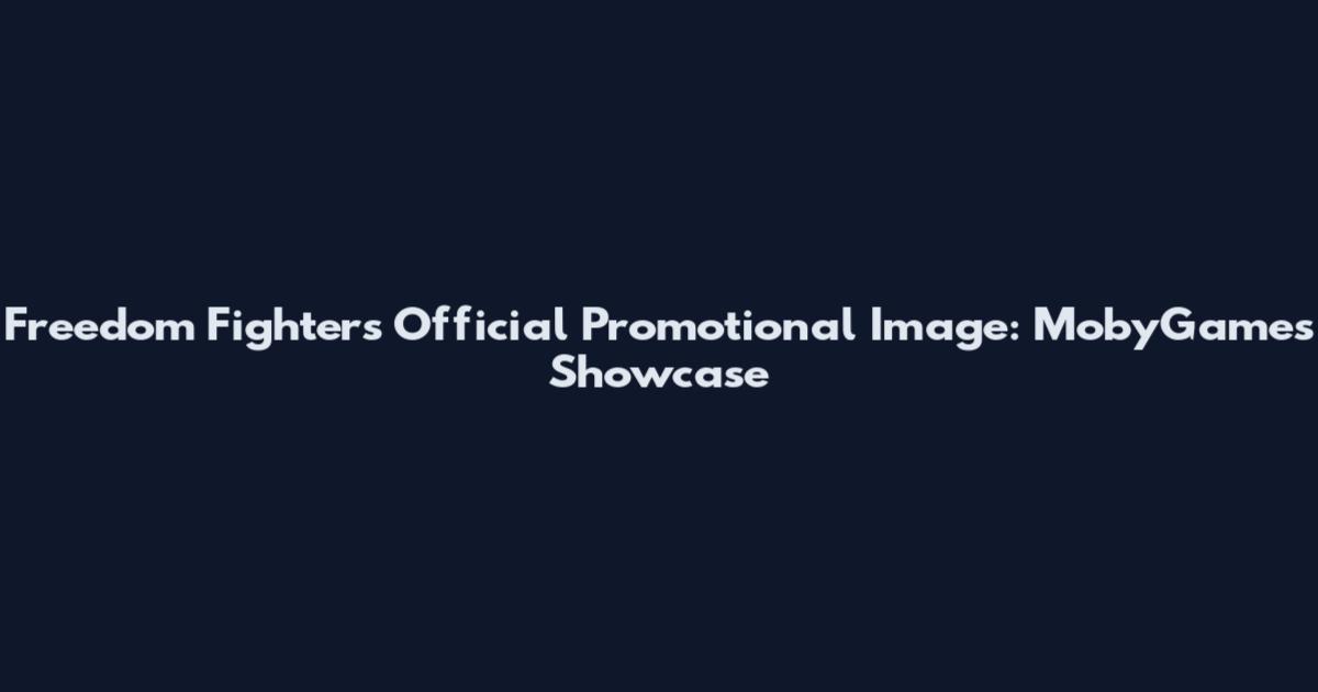 Freedom Fighters Official Promotional Image: MobyGames Showcase