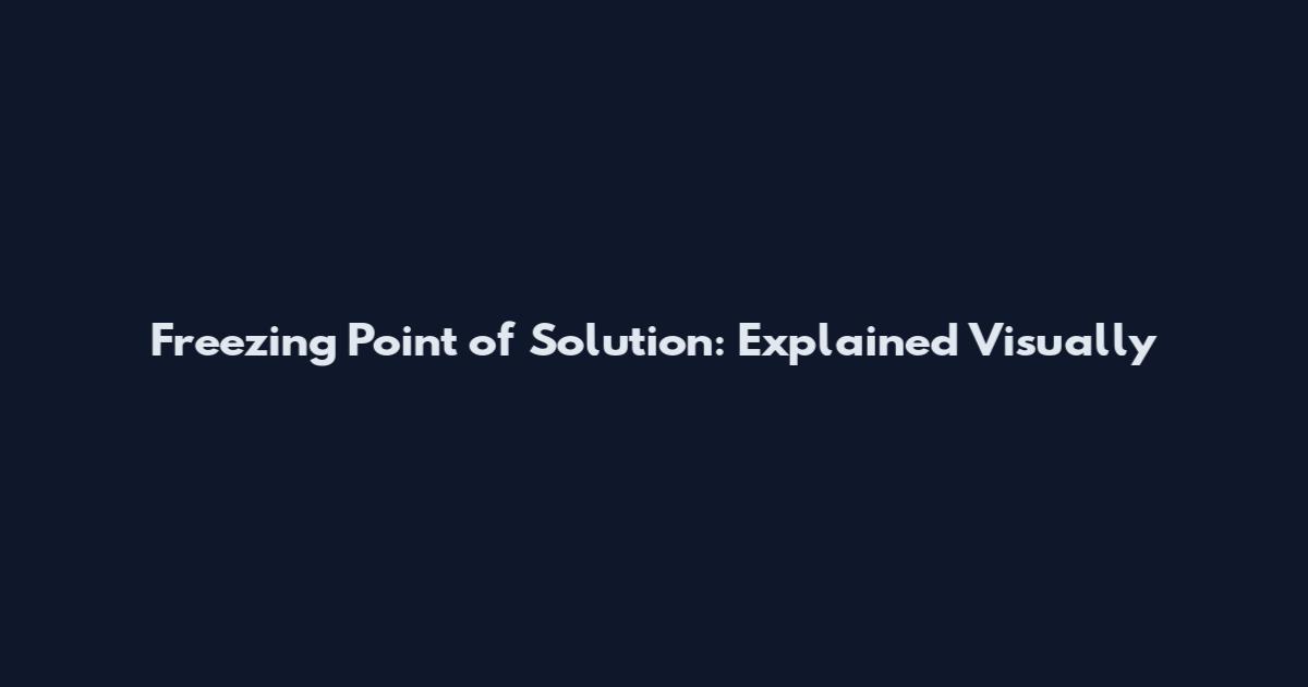 Freezing Point of Solution: Explained Visually