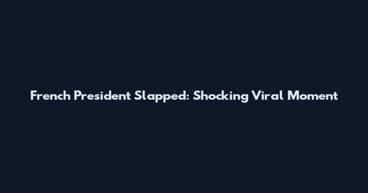 French President Slapped: Shocking Viral Moment