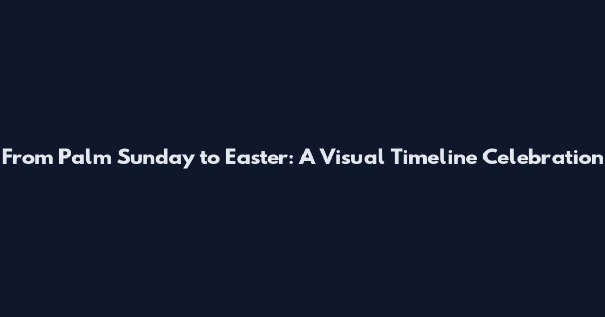 From Palm Sunday to Easter: A Visual Timeline Celebration