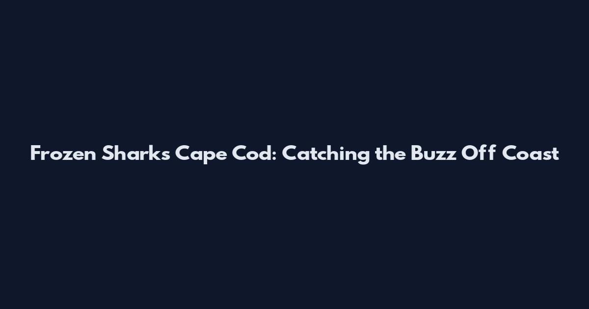 Frozen Sharks Cape Cod: Catching the Buzz Off Coast