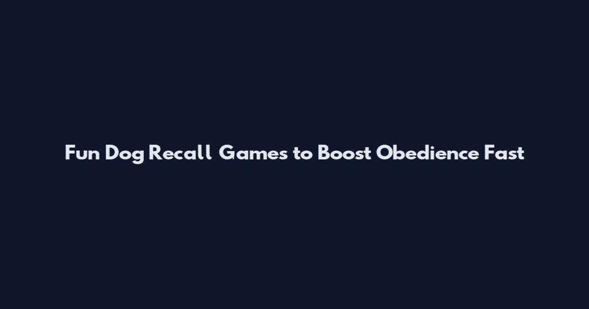 Fun Dog Recall Games to Boost Obedience Fast