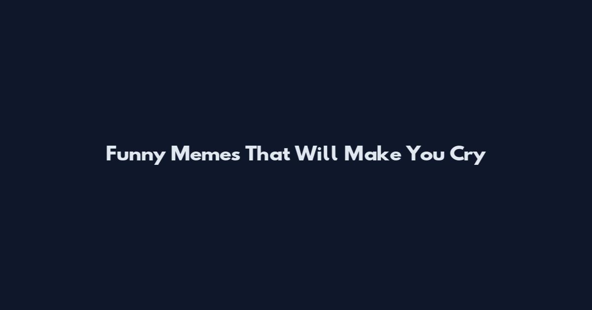 Funny Memes That Will Make You Cry