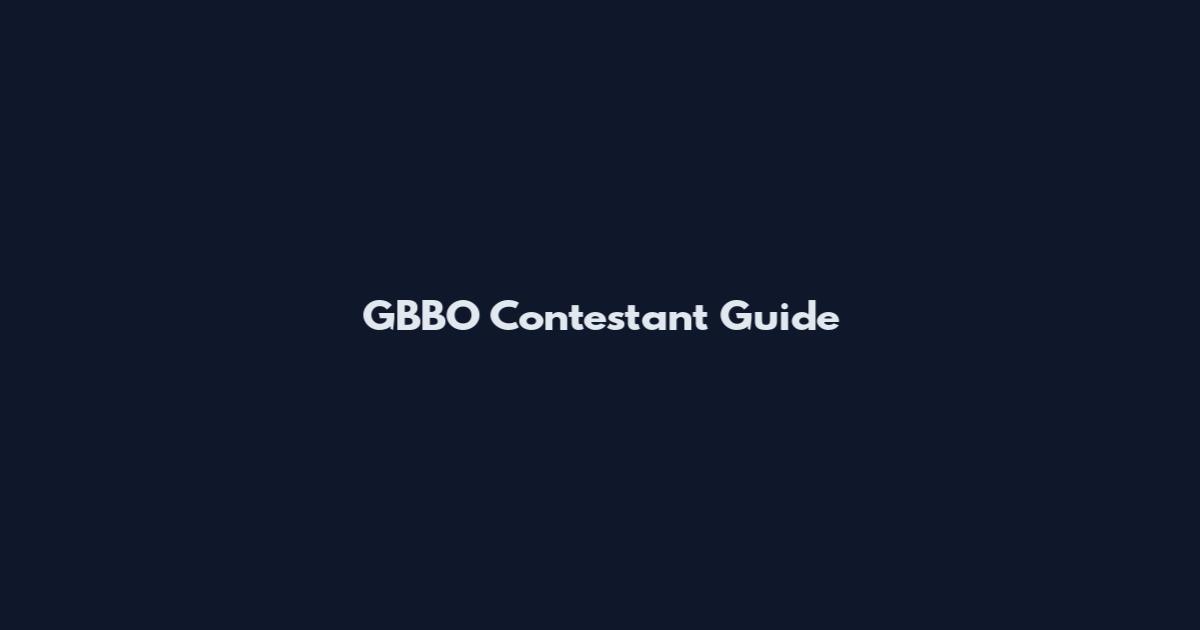GBBO Contestant Guide