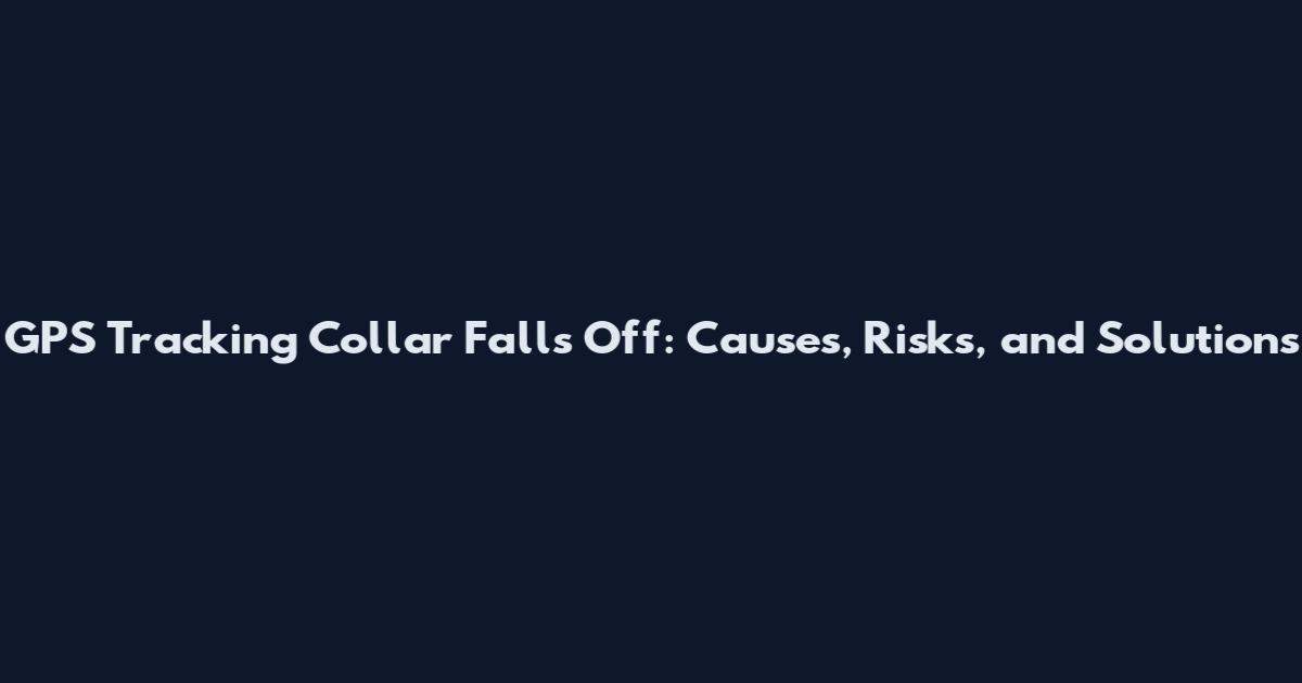 GPS Tracking Collar Falls Off: Causes, Risks, and Solutions