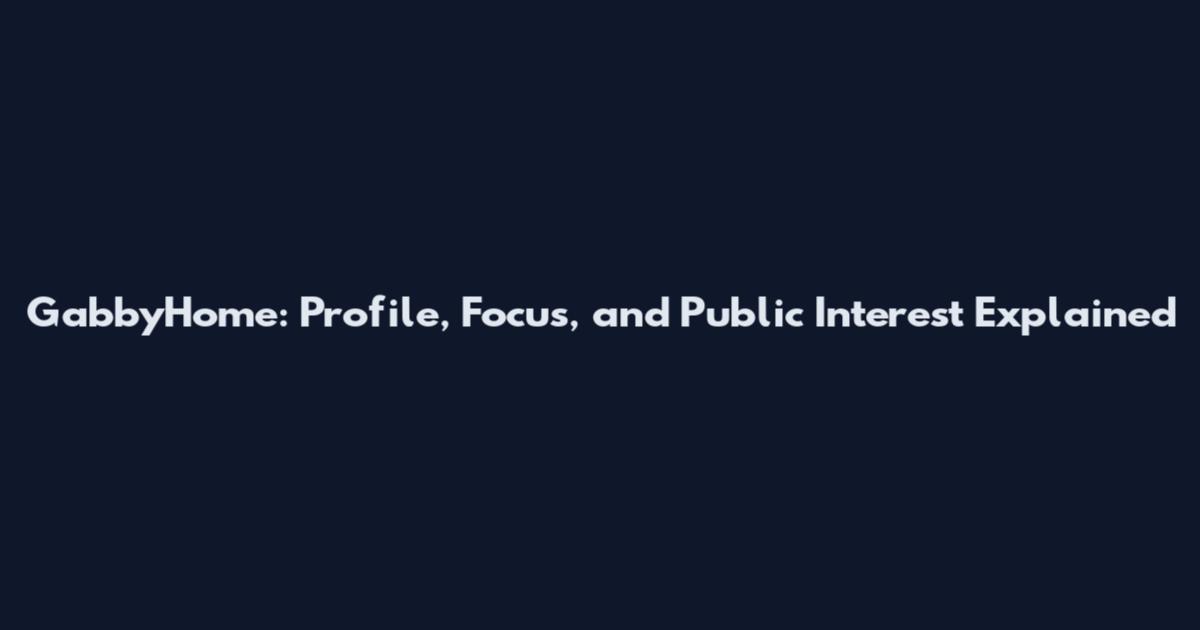 GabbyHome: Profile, Focus, and Public Interest Explained