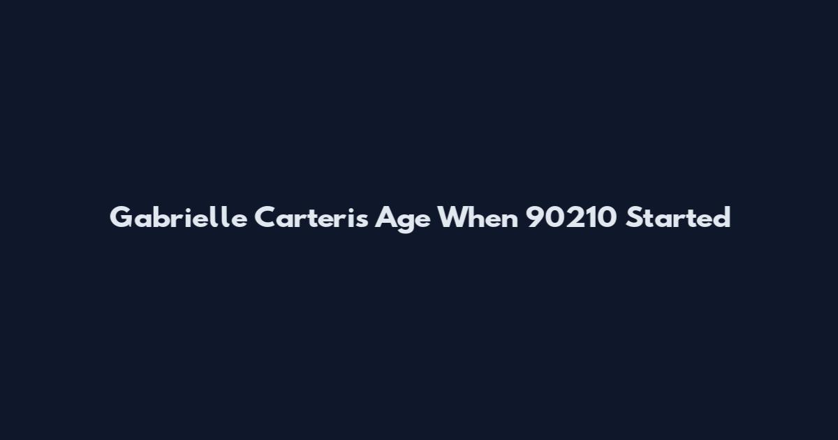 Gabrielle Carteris Age When 90210 Started