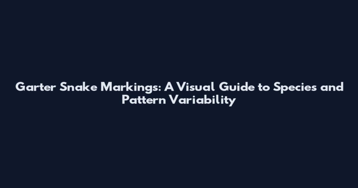 Garter Snake Markings: A Visual Guide to Species and Pattern Variability