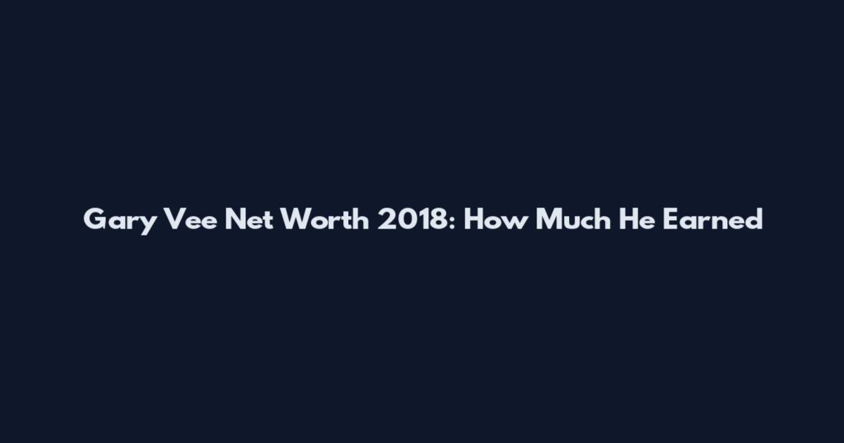 Gary Vee Net Worth 2018: How Much He Earned