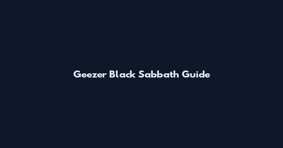 Geezer Black Sabbath Guide