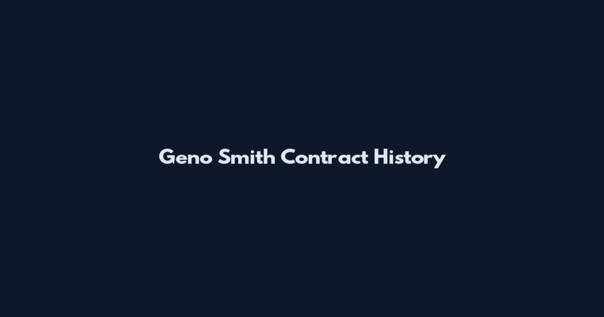 Geno Smith Contract History