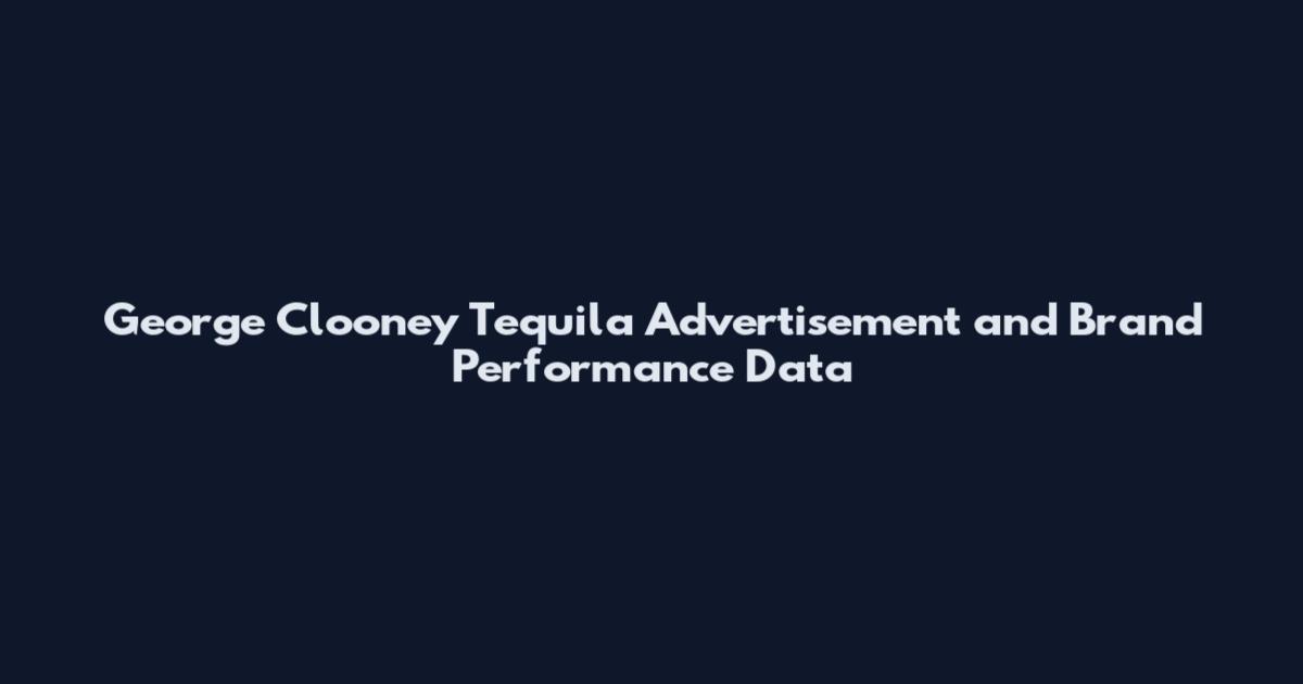 George Clooney Tequila Advertisement and Brand Performance Data