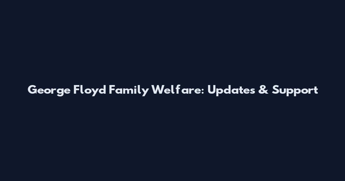 George Floyd Family Welfare: Updates & Support