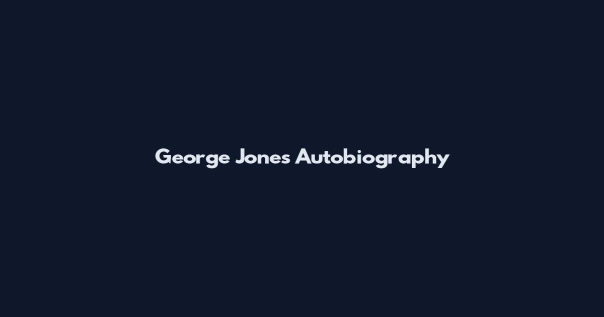 George Jones Autobiography