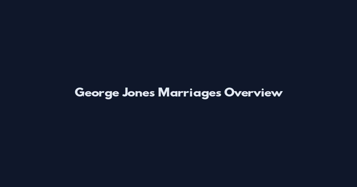 George Jones Marriages Overview