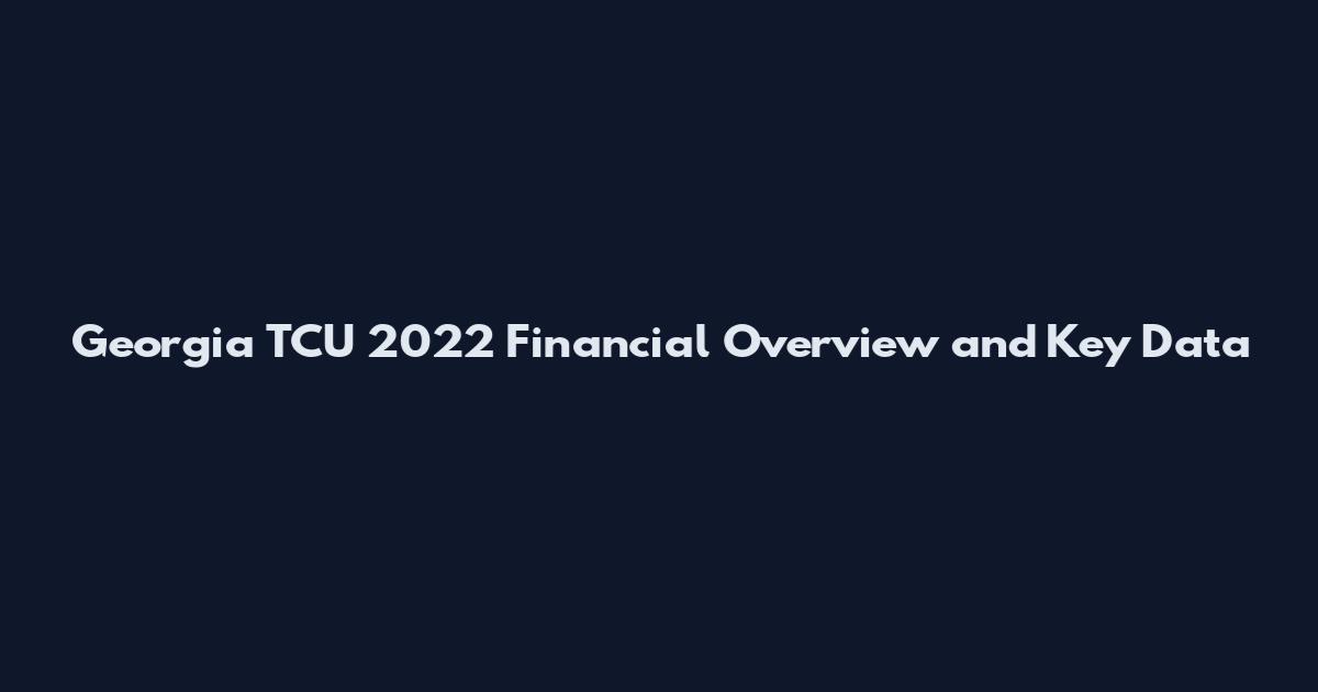 Georgia TCU 2022 Financial Overview and Key Data