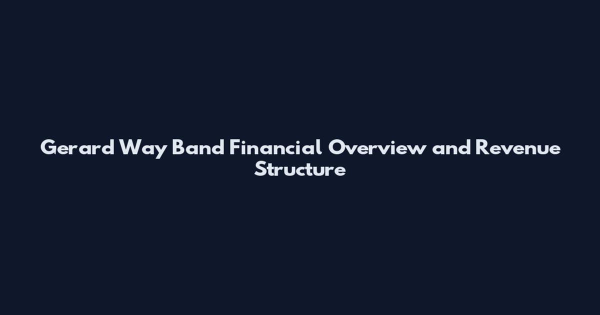Gerard Way Band Financial Overview and Revenue Structure