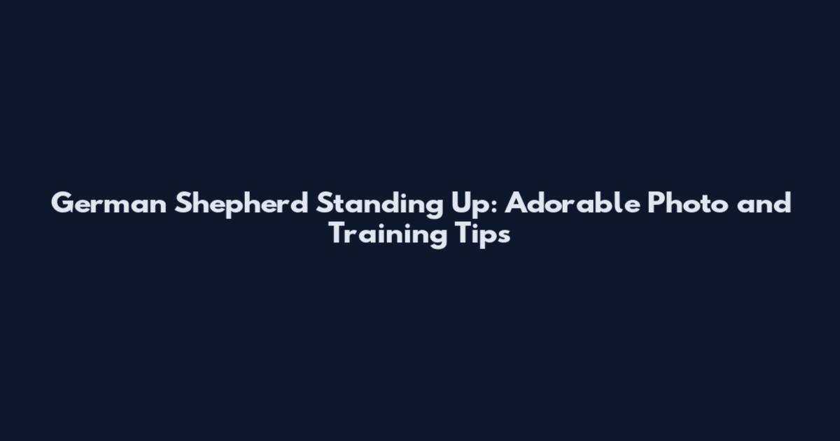 German Shepherd Standing Up: Adorable Photo and Training Tips